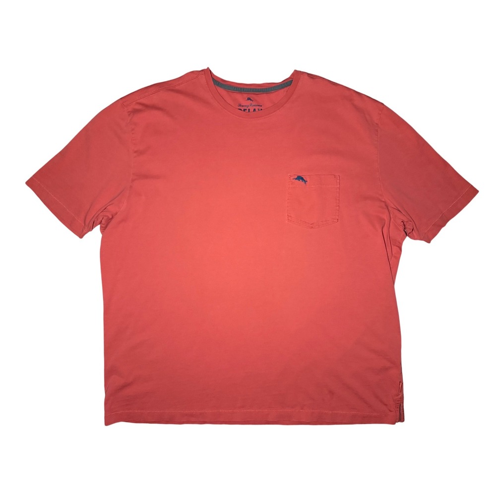 Tommy Bahama Relax Short Sleeve Tee Mens XXL Coral Red Pima Cotton